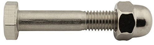 SC-Normteile® | Sechskantschrauben mit Schaft und Hutmuttern (hohe Form) - M5x80 - (10 Stück) - Maschinenschrauben - DIN 931 / DIN 1587 - Edelstahl A2 (V2A) - SC931 / SC1587