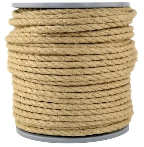 Gepotex Polyhanfseil - Poly-Hanfseil Kunsthanf Durchmesser 6 mm - 50 Meter auf Scheibenspule - 100% Polypropylen 3-schäftig gedreht
