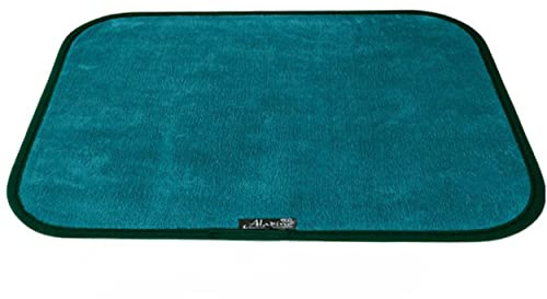 Aladino il tappeto Magico fussmatte, große fußmatte, 100x130cm, Grün | fussabstreifer innenbereich waschbar, rutschfest, saugfähig, für Bad und Küche, Made in Italy
