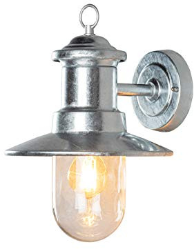 Hochwertige Vintage LED Außenwandleuchte galvanisierter Stahl - vielseitige Außenbeleuchtung für Haus und Terrasse