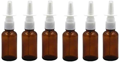 6 pièces 30 ML / 1 oz pulvérisateurs nasaux en Verre ambré Flacon Bouteille Pot snoot Pompe Propre Spray Stockage conteneur échantillon Voyage Emballage Pot atomiseurs