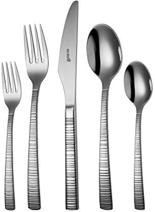 Sola Bali Besteck Set - 6 Personen Essbesteck, 50 Teilig - Rostfreiem Stahl - Robustes & Elegantes Design - Tafelbesteck - Spülmaschinenfest - Set mit Messern, Gabeln, Löffeln, Teelöffeln & mehr