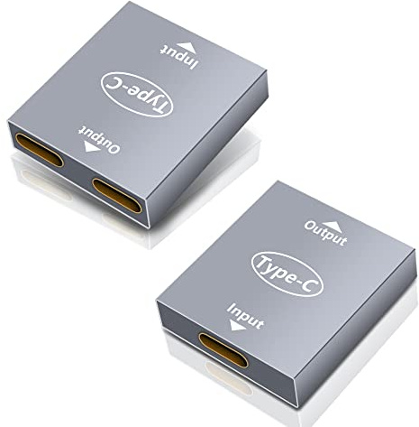 YACSEJAO - Adaptador de cargador USB C dual USB hembra a hembra, doble puerto USB C, cargador de concentrador, divisor de alimentación (2 unidades)