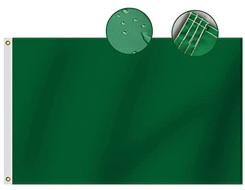 Robuste grüne Flagge, 90 x 150 cm, langlebig, Oxford-Nylon, 210D, vier Reihen Nähte Fliegenenden, DIY einfarbige grüne Flaggen, Dekoration, Geschenk, Hof, Hausbanner