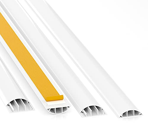 CILSON Bodenkanal, 70x20 mm, 1x60 cm, Weiß, selbstklebend | PVC, UV-beständig, Innen & Außen, 1 Stange à 60 cm, Made in Germany
