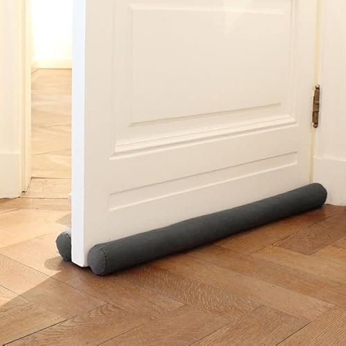 Rori Doppel Zugluftstopper 80cm für Türen - Türluftstopper für Schutz - Türbodendichtung Grau - Zugstopper vor Zug und Lärm - Draft Stopper rund - Verschiedene Größen