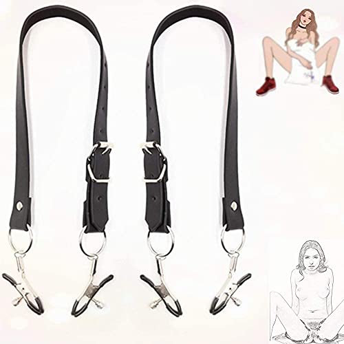 Par de Clips de Correa de Cuero, Hebilla de Metal Ajustable para una Experiencia más Feliz, Negro