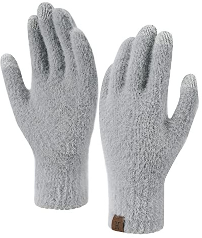 ZASFOU Damen Winter Touchscreen Handschuhe Nerzsamtimitat Elastische Warme Winterhandschuhe für kaltes Wetter