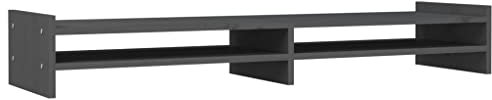 vidaXL Monitorständer Schreibtischaufsatz Monitorerhöhung Bildschirm Aufsatz Bildschirmerhöhung Bildschirmständer Grau 100x27x15cm Massivholz Kiefer