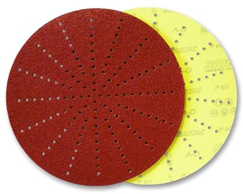 SAIT SAITAC 225 mm Orbital Sander Discs 9 inch Large Hook and Loop Sanding Discs for Grinding Giraffe Drywall Sander Multihole Pack of 25 Grit P40