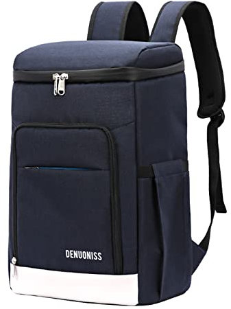 Kühlrucksack Isolierte Lunchtasche 28L Wasserdicht Auslaufsicher Picknick Rucksack, Blau, Large, Weich