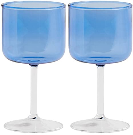 Hay Weinglas 2er Set aus Borosilikatglas hergestellt, Farbe: Tint blue, Maße: H: 15 cm, D: 7,5cm, AB530-A668-AG84