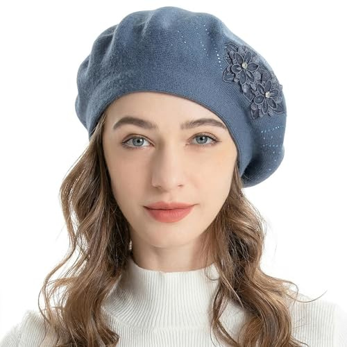 ZLYC Béret réversible en Cachemire pour Femme
