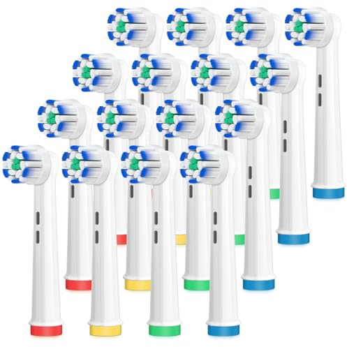 AnjoCare Ersatz-Zahnbürstenköpfe für Oral B, 16 Pack Sensible Zahnbürstenköpfe, Ultradünne Bürstenköpfe kompatibel mit Oral B Professional Care/Vitality/Pro/Smart/Genius Serie...