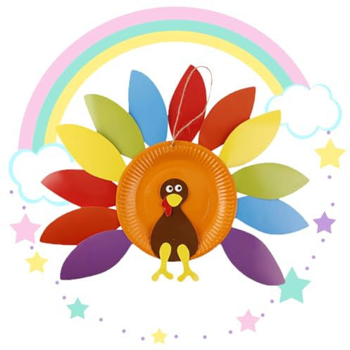 BESTonZON Pädagogisches Thanksgiving Truthahn-bastelset 3-teilig Bastelmaterialien Für Kinder Dekorationen Sicheres Spielzeug