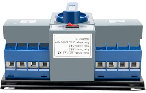CLEADONG Automatischer Notstrom Umschalter, 4P 63A 220V Dual Power Automatischer Transferschalter mit Indikator Licht, Automatischer Umschalter Notstrom für Aufzüge Überwachung Brandschutz