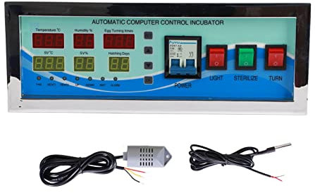 WYFDCL Eierinkubator-Temperaturregler-Thermostat, XM‑18G 220 V/110 V automatisches Steuerungssystem Geflügel-Eier-Brutkasten-Temperatur-Feuchtigkeitssensor-Controller(220 V)