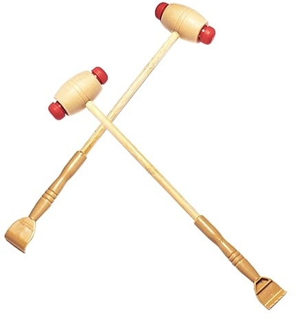 PLAFOPE Martillo de Masaje de Madera 2piezas para Masaje Corporal Profundo sin Rebabas Adecuado para Calentamientos y Uso en Oficina