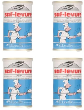 Saf-Levure 4X125g - Dehydrated Active Dry Yeast for All Bread-Making Processes - Easy to Rehydrate and Exceptionally Stable at Room Temperature for Long-Term Storage