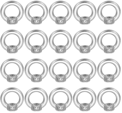 MECCANIXITY 20 Pcs M4 Lifting Eye Nut Stainless Steel Ring Shape Female Thread Nuts Fastener