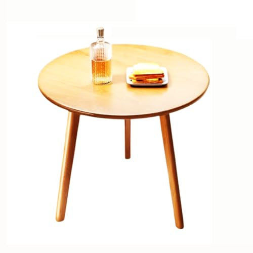 JHAISMAO Massivholz Esstisch Klein Runden Esstisch Holz Möbel Für Kleine Räume Modern Runden Küchentisch Mit Natürlich Buche Holzbeine Und Matt Sprühfarbe(Size:80cm,Color:B)