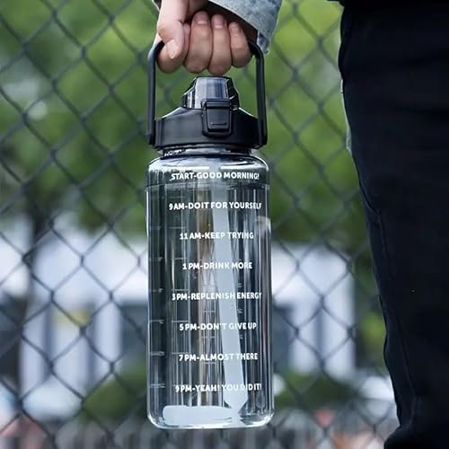INVERSE SPORTS 2L Sports Water Bottle with Time Markings| Gym Water Bottles for Men-Women Leakproof BPA-FREE |Motivational Water Bottle with Time Marker
