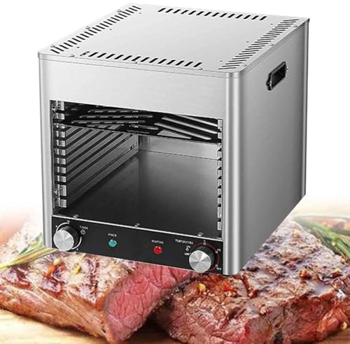 Asador Eléctrico para Bistec, Asador Comercial para Bistec para Interiores, Asador Automático para Ahumar Bistec, Tiempo y Temperatura Ajustables,C
