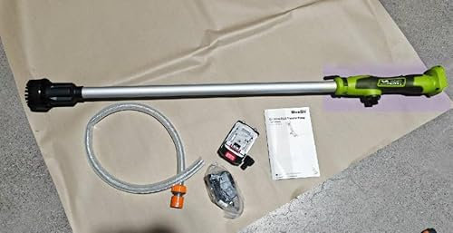 TaskStar Cordless Stick Water Transfer Pump, 2×4000mAh 21V Rechargeable Battery, 2725 L/h High Flow, 10m Lift, Portable Utility Sump Pump for Pool/Garden/Pond/RV/Boat/Basement/Rain Barrels Draining