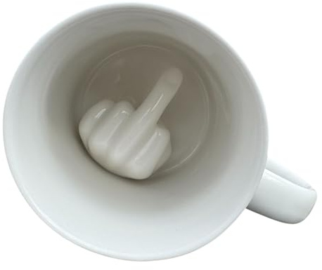 Mugged off mugs - Funny Middle Finger Mug 11oz | Hilarious Novelty Mug, Cool Ceramic Coffee Cup, Great Funny Gift for Men & Women - White'.