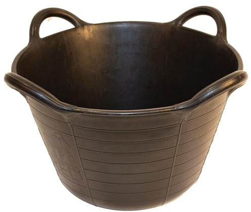 Red Gorilla Flexible Rubber Type Skip Bucket Tub Large 4 Handled Sturdy Utility Lifting Basket for Bricks Tools Mortar Rubble for Garden Stable Building Site Eco Friendly 37 Litre Capacity