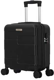 TROLLEY ADC Valise Cabine 45x36x20cm - Approuvé Bagage Cabine EasyJet, Vueling & +100 Compagnies Aériennes - Coque Rigide Anti-Choc (Noir)