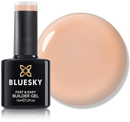 BLUESKY All in One Fast and Easy Builder Gel 15ml, Honey - Peach Nude, Nail Strengthener and Extender for Long, Strong Nails and Nail Extensions, Requires Curing Under LED UV Nail Lamp