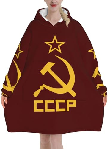 peiyeety Felpe con cappuccio con falce e martello del CCCP e URSS per donne e uomini. Felpe con cappuccio oversize indossabili per adulti, morbide e calde.