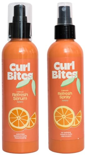 Curl Bites | 2 Minute Refresh Duo - perfekt aufeinander abgestimmtes Spray & Serum für sofortige Locken-Auffrischung - Refresh-System für frische, frizzfreie Wellen & Locken zwischen den Waschtagen