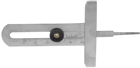 Warmhm Calibro di Profondità Battistrada in Acciaio Inossidabile 0-50 Mm, Misuratore Manuale per Pneumatici Auto, Camion e Moto, Strumento di Controllo Usura Pneumatici per Uso