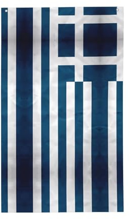 Bandiera della Grecia. Bandiera verticale per esterni, 9 x 1,5 m, in poliestere resistente allo sbiadimento, con occhielli, decorazione per giardino, balcone