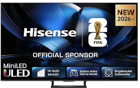 Hisense 55U7DSE Fernseher 55 Zoll, 4K UHD, Hi-QLED Mini LED, Smart TV, 144Hz, Hi-View AI Engine, IMAX Enhanced, AI Lichtsensor, Dolby Vision.Atmos, Tuned by DeVialet, FreeSync Premium Pro [2026]