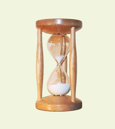 Lauschaer Glaskunst Sanduhr Buche Natur klein Laufzeit 5 min
