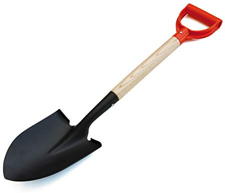 Pala de Camping - Mango de Madera - 70 cm de Longitud - Fabricada en Acero con Recubrimiento Epoxi - Fijaciones mediante Remaches - Tamaño Compacto Ideal para Camping - Altuna