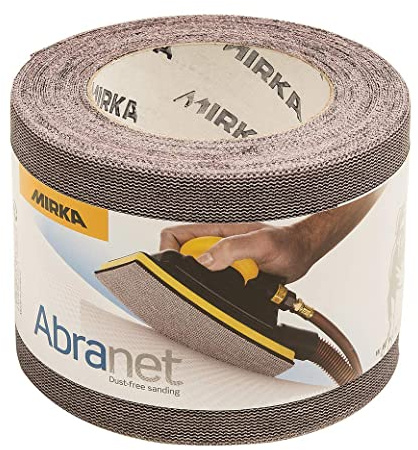 Mirka Abranet Schleifrolle 93 mm x 10 m Klett Korn P180 | Mirka Abranet Netz-Schleifrolle Korn P180 ideal für Holz Spachtel Lack Kunststoff Schleifen langlebig effizient