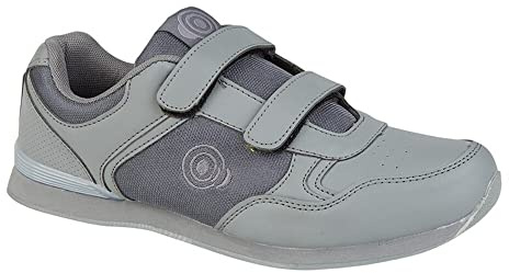 Dek Mens Drive Trainer Style Touch Fastening Bowling Shoes Grey
