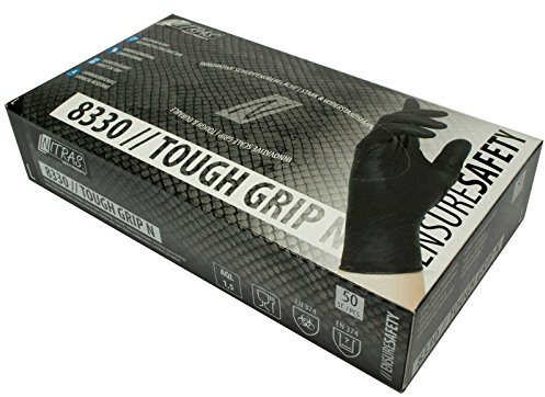 NITRAS Einmalhandschuhe Nitril Tough Grip N 8330 puderfrei S-XXL, Box à 50 Stück, Größe:8 (M)