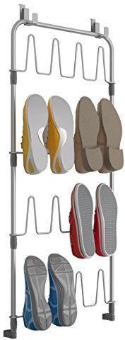 Metaltex Türregal für Schuhe, Metall, Silber, 103 x 5 x 45 cm