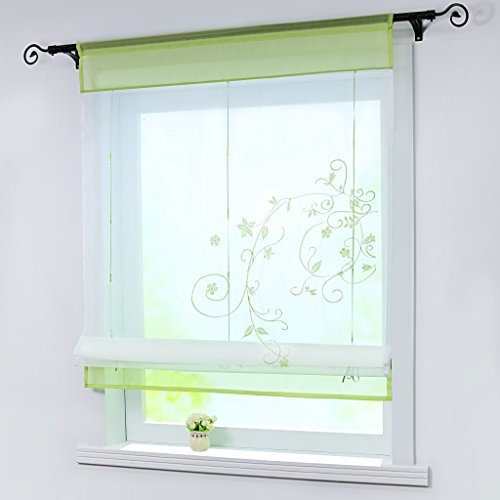 Joyswahl Raffrollo Voile Raffgardinen mit Tunnelzug Alina Gardinen BxH 100x140cm Grün 1er Pack