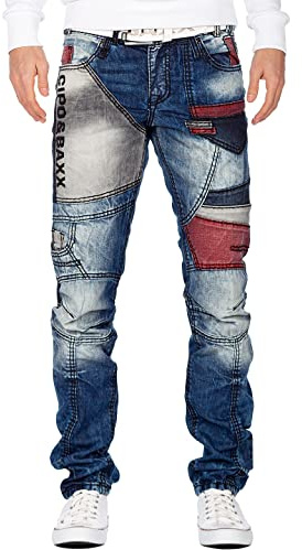 Cipo & Baxx herrjeans, byxor, speciell design, extravaganta, Blau2, 40W x 32L