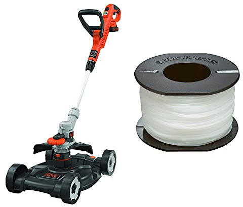 Black+Decker 3-in-1 Multi-Trimmer-Set (18V 2,0Ah, Kantenschneider, Rasentrimmer mit Rasenmäheraufsatz) & Ersatzfaden Reflex (für Gartentrimmer, 50 m Länge, 1,5 mm Durchmesser) A6171