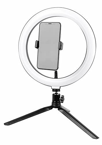Jocca Aro de Luz para Móvil TIK Tok, Trípode para móvil con aro de Luz, Soporte Universal Antideslizante, Rotación 360, Selfie Stick Trípode, Anillo de Luz