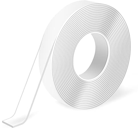 Art3d 3 meter Dubbelsidig självhäftande tejp Monteringstejp hållbar avtagbar återanvändbar tvättbar multifunktionstejp för mattor/fotoramar/hantverk väggmontering