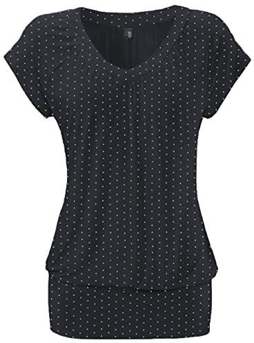 DOTIN T-shirt för kvinnor, V-ringad kortärmad skjorta, avslappnad topp, viktoppar, stretch, tunika, bastea, Svart packad, XXL