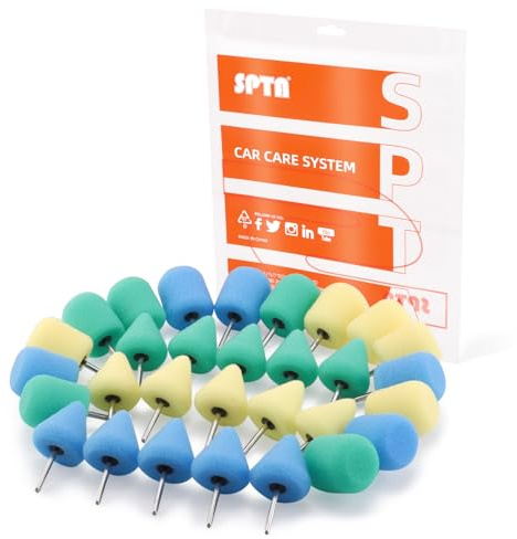 Mini Buffing Polishing Pads, 30Pcs Mini Detail Polishing balls Use On Rotary Tools,Cordless electric drill, Small area Polisher Tool for Tight Area Detailing Polishing Waxing And Sealing Glaze -MNPC30